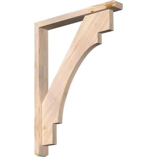 Ekena Millwork Merced Craftsman Smooth Bracket w/ Offset Brace, Douglas Fir, 3 1/2"W x 26"D x 34"H BKT0402X26X34MRC04SDF - main
